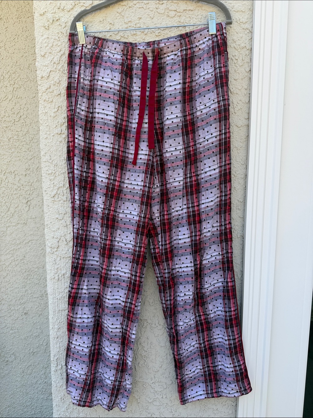 Victoria's Secret Brown/Red Plaid Polka Dot PJLounge Pants Women's Size S